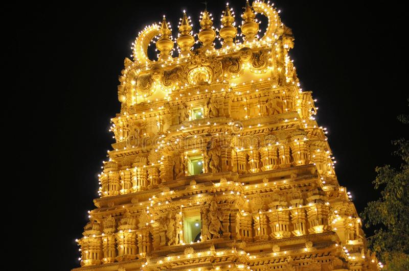 Mysore Chamundeshwari temple illuminated in festivities