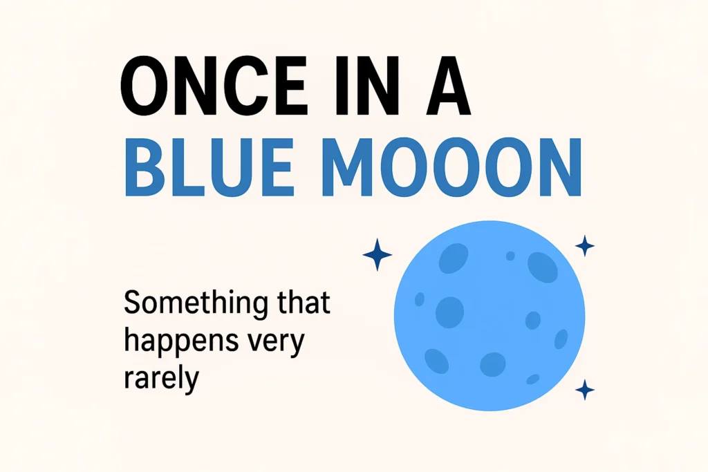 Once In A Blue Moon Idiom meaning and example