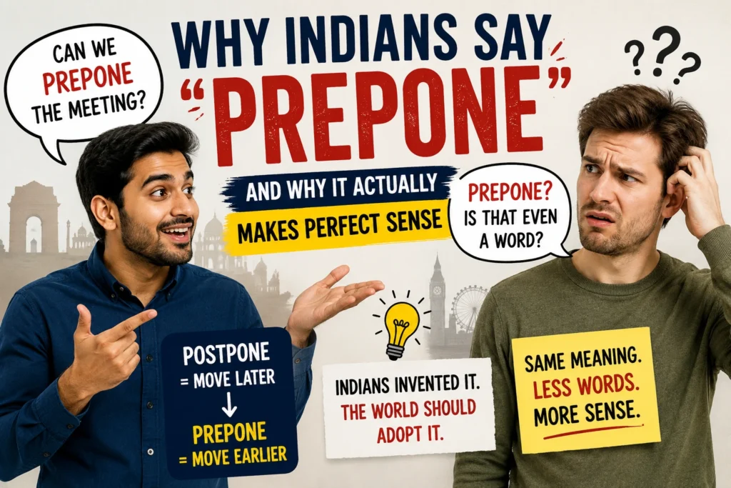 Why Indians Say “Prepone” — And Why It Actually Makes Perfect Sense